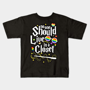 No One Should Live In A Closet Lgbt Gay Kids T-Shirt